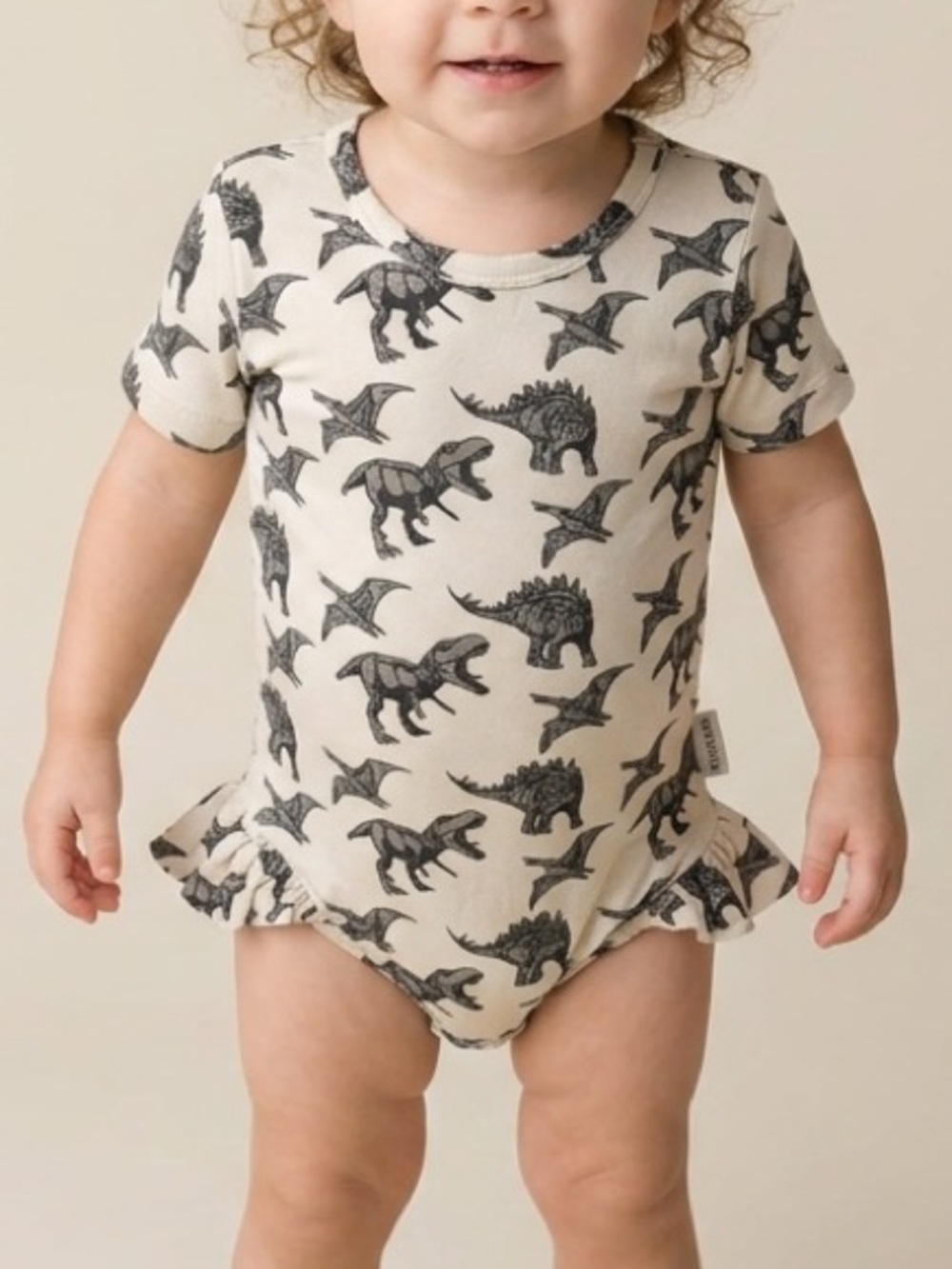 Kate Quinn Baby Toddler Girl Romper Onesie Ruffle Skirt-like Dinosaur 18-24 mo